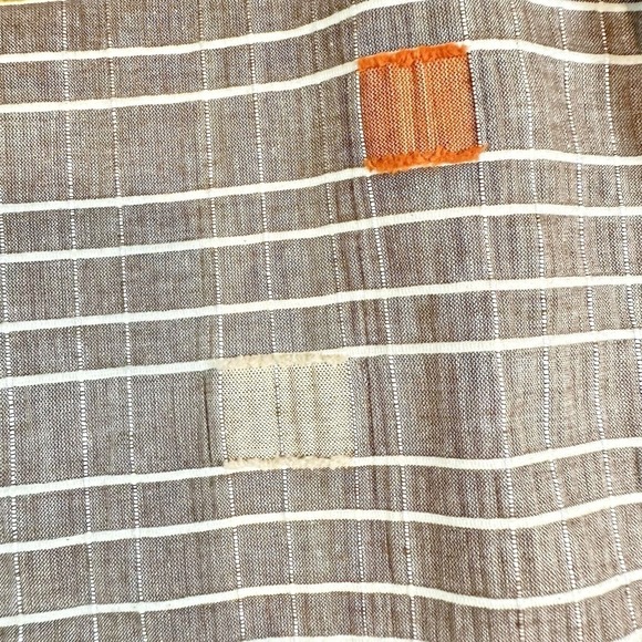 Silk Land Woman 3X Blazer Jacket Brown Striped Geometric Cotton Blend Plus Size - Picture 9 of 14